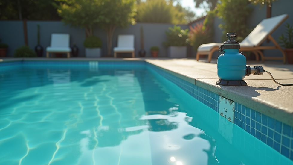 Eye-level view of pool pump and filter system