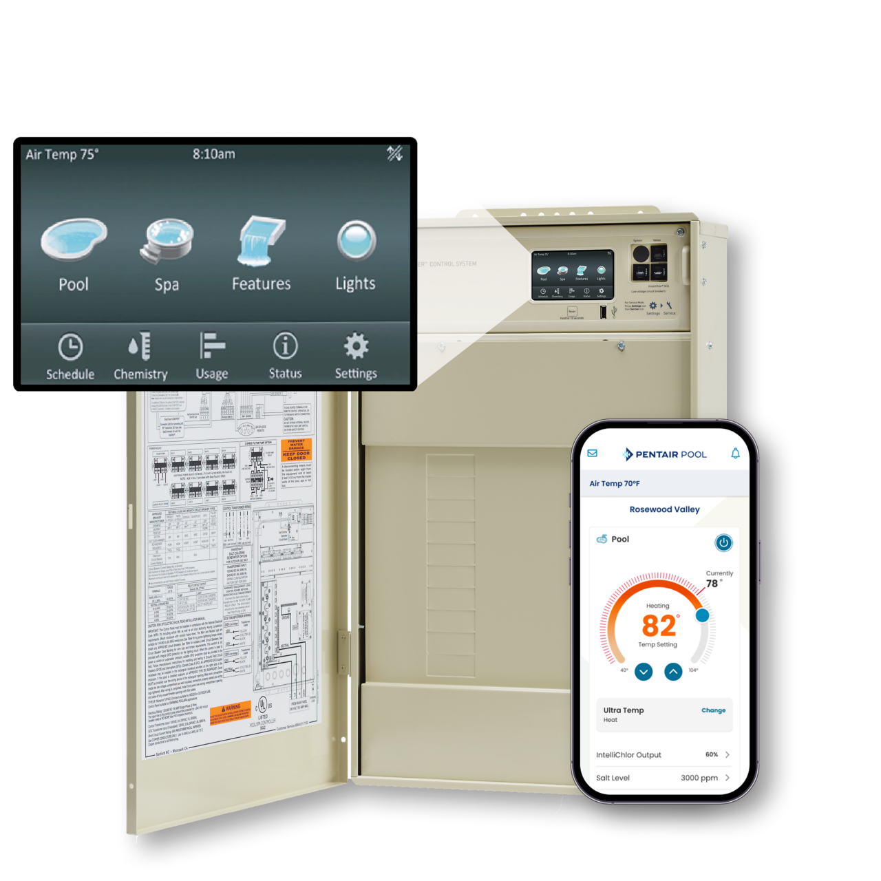 IntelliCenter® Pool Control System w/IntelliChlor® Plus & 2 Actuators