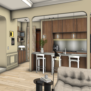 Rénovation intérieur d’un appartement haussmannien à Lyon pour une famille — création d’une suite parentale, deuxième salle de bain, optimisation des rangements, ouverture de la pièce de vie, et conservation des éléments d’origine (parquet, moulures, cheminées). - conception / suivi de chantier - Tifanie Gimaret Architecte d'intérieur - Lyon / Rhône - Ain