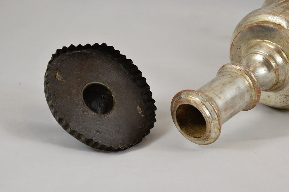 Miniatura: Candelabro in legno argentato