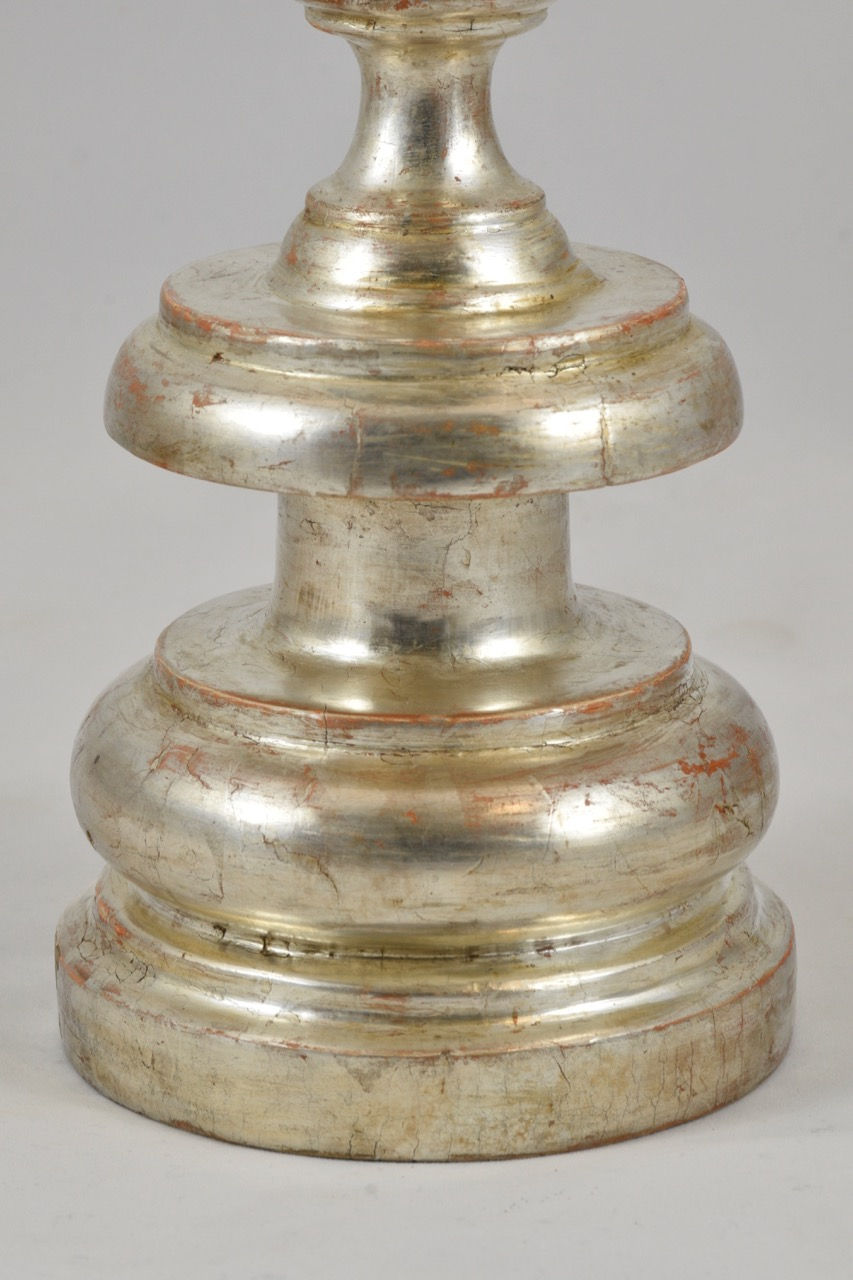 Miniatura: Candelabro in legno argentato