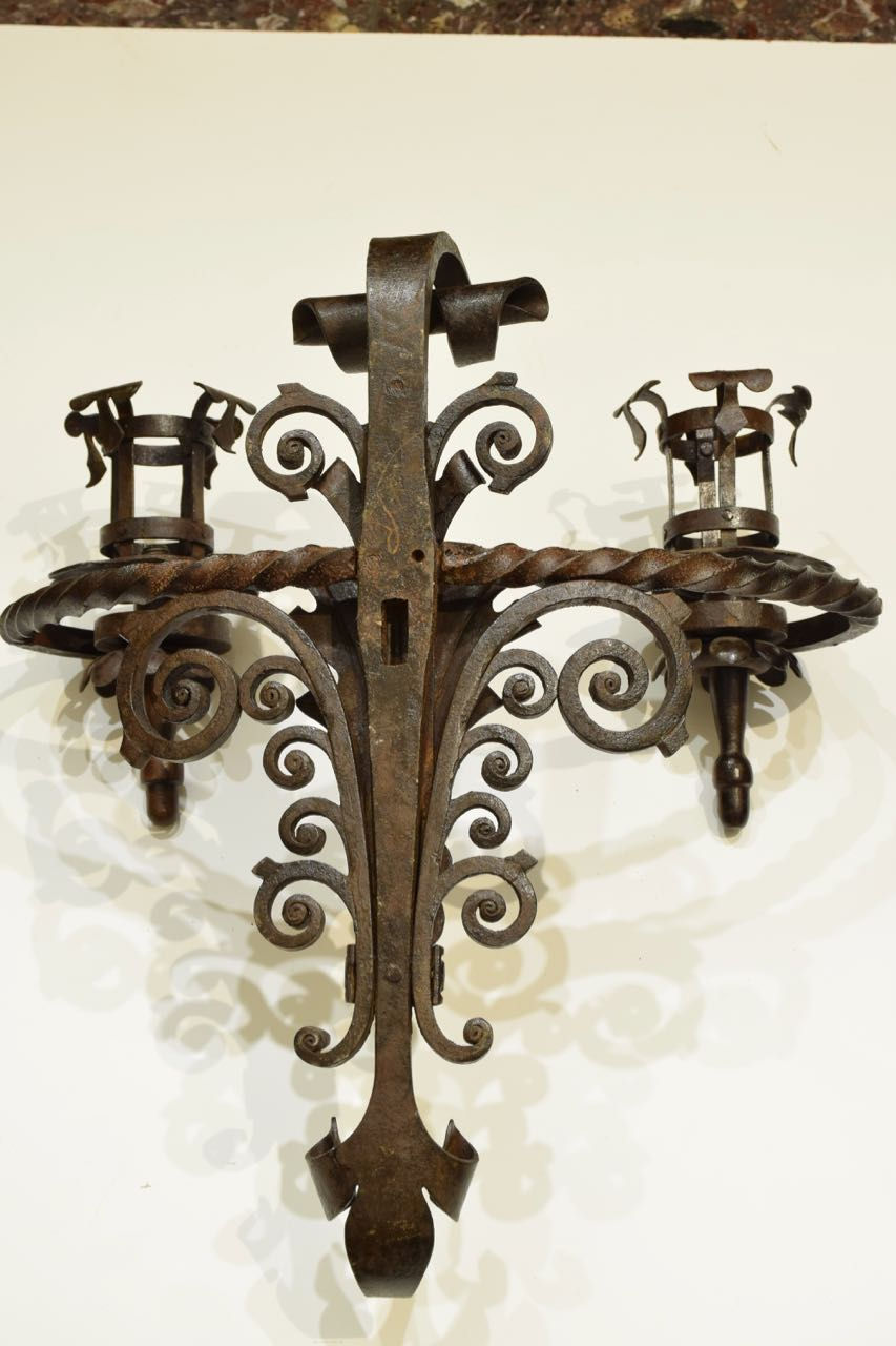 Miniatura: Coppia di Applique in ferro battuto