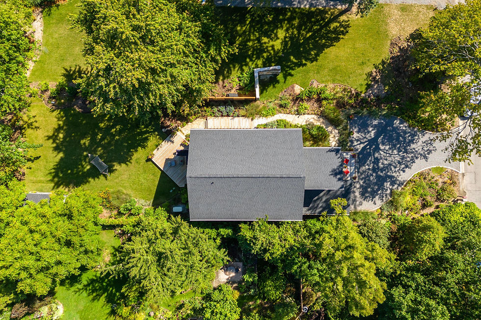 Residential landscape from above