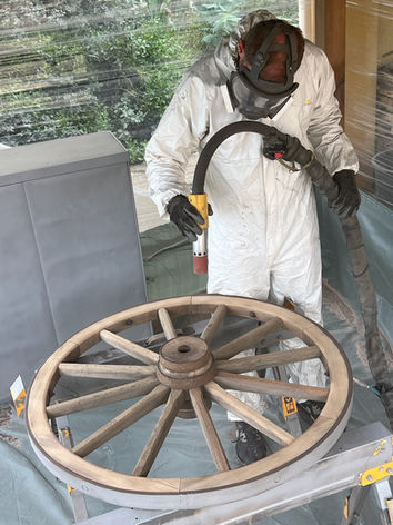 Aérogommage d'une roue