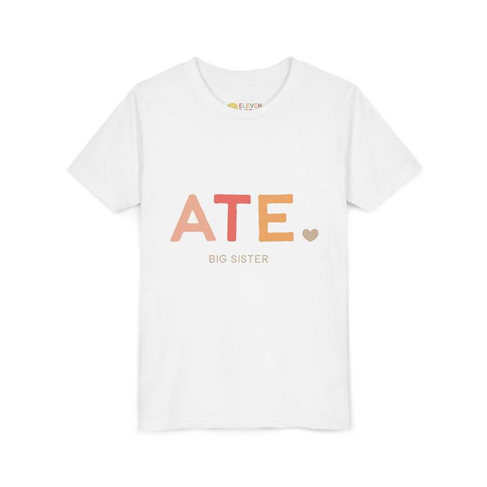 Thumbnail: "ATE" aka Big Sister Youth Short Sleeve Tee - Cute Sibling Shirt