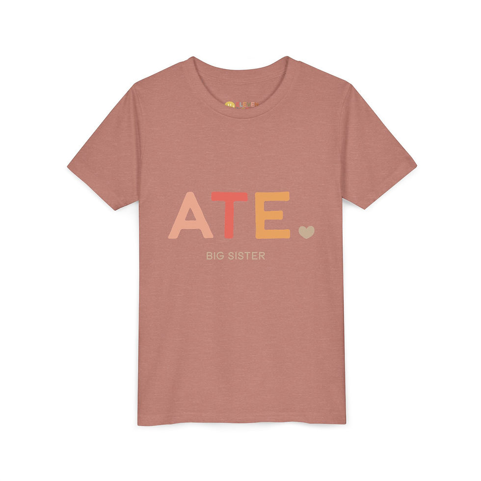 Thumbnail: "ATE" aka Big Sister Youth Short Sleeve Tee - Cute Sibling Shirt