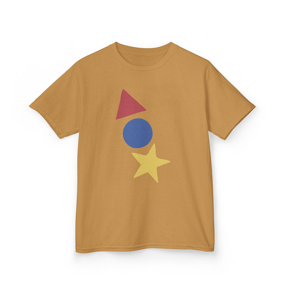 Thumbnail: Kids Colorful Shapes Tee - Fun & Playful Design for Creative Youngsters