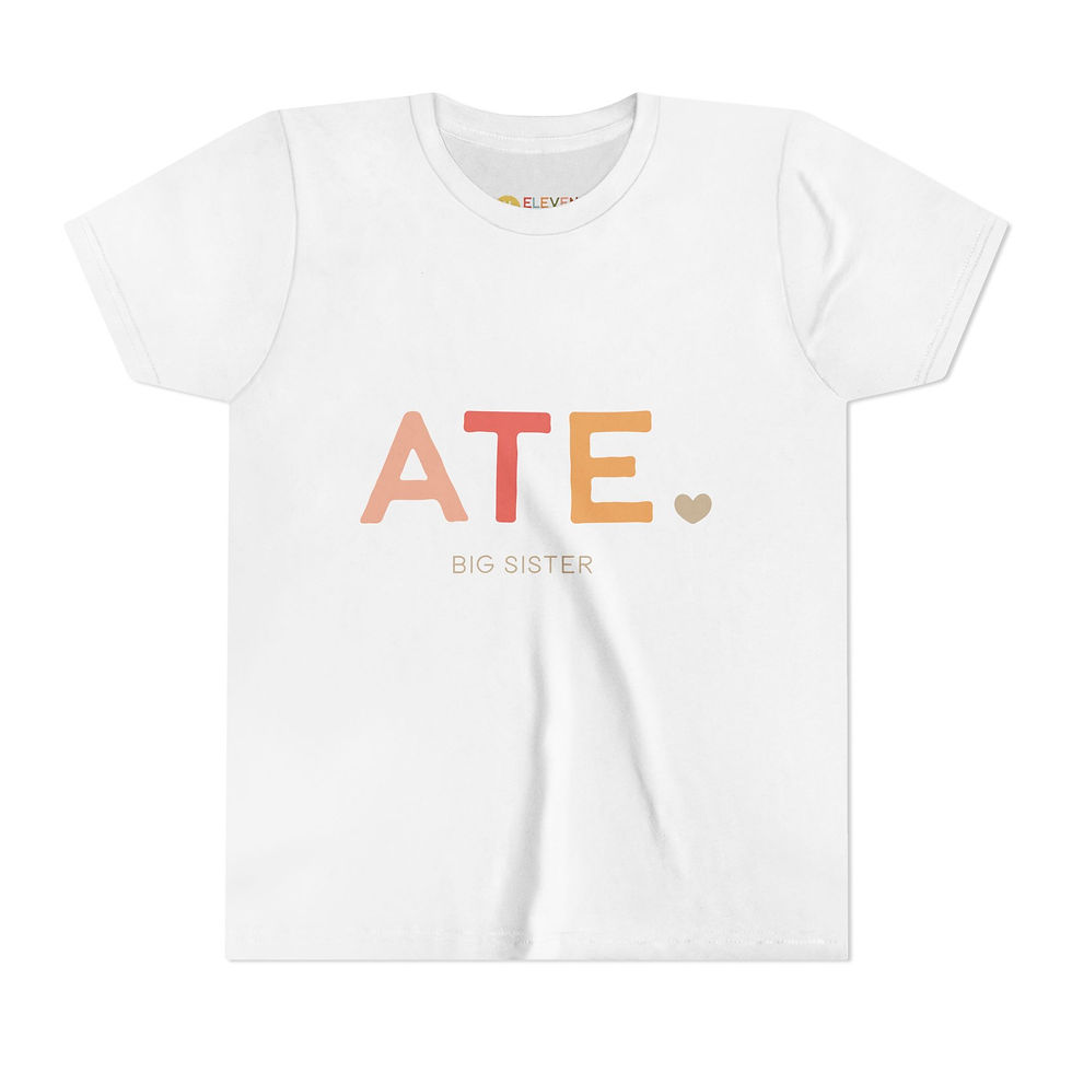 Thumbnail: "ATE" aka Big Sister Youth Short Sleeve Tee - Cute Sibling Shirt