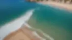 High angle view of Tersanas Beach with gentle waves