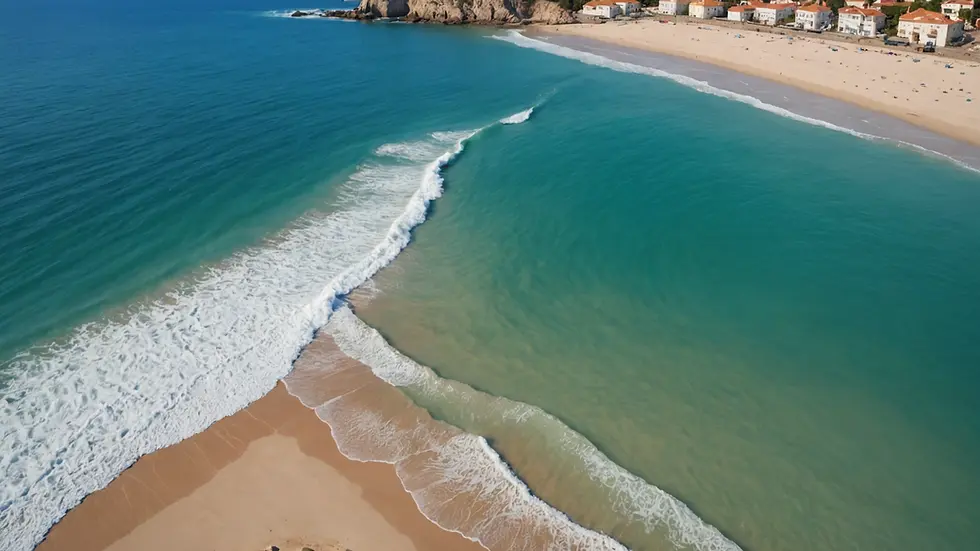 High angle view of Tersanas Beach with gentle waves
