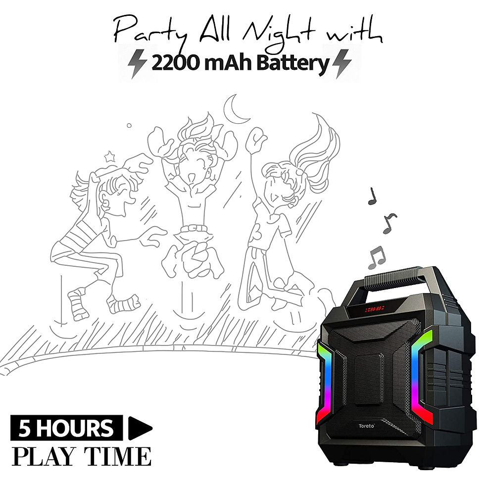 Thumbnail: Toreto Party 100, 328 Bluetooth Speakers Wireless 20W TF/USB/AUX-in/FM Radio