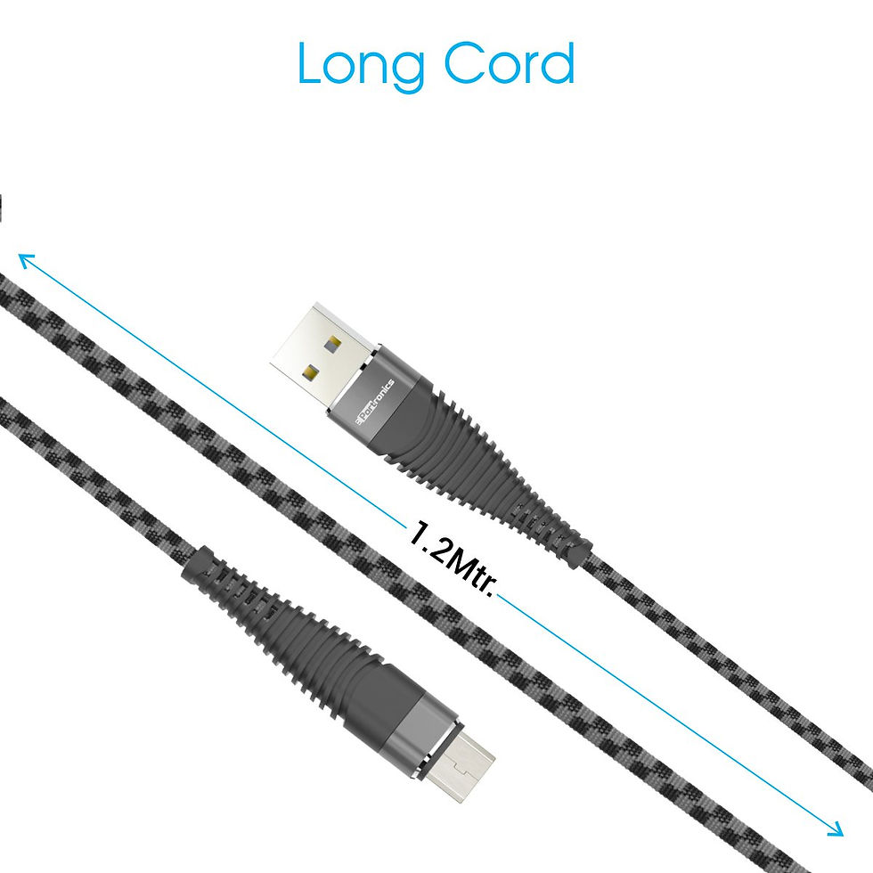 Thumbnail: Portronics POR-874 Konnect 4M Micro USB Cable with 2.4A Output (Black-Grey)