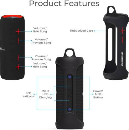 Thumbnail: Ambrane Fireboom 20W 20 W Bluetooth Speaker  (Black, Stereo Channel)
