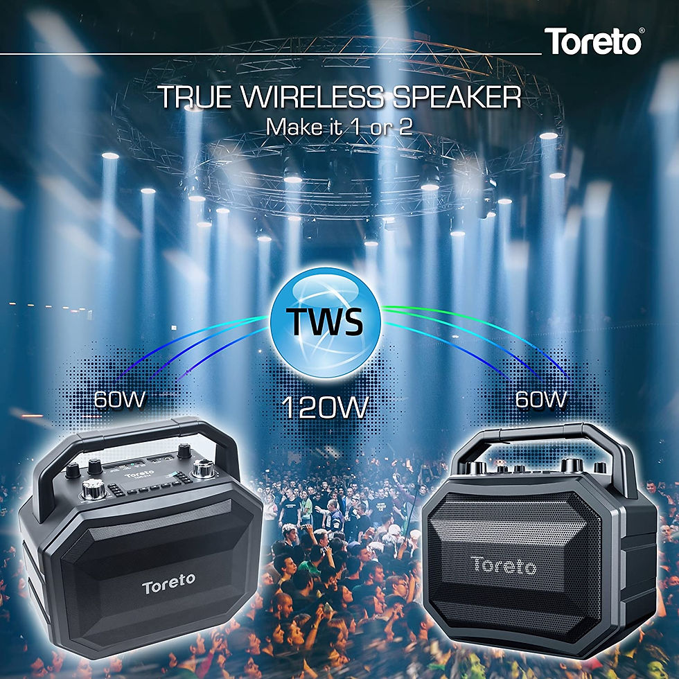 Thumbnail: Toreto 60W Portable Wireless Party Speaker with Karaoke Mic for Singing & Record