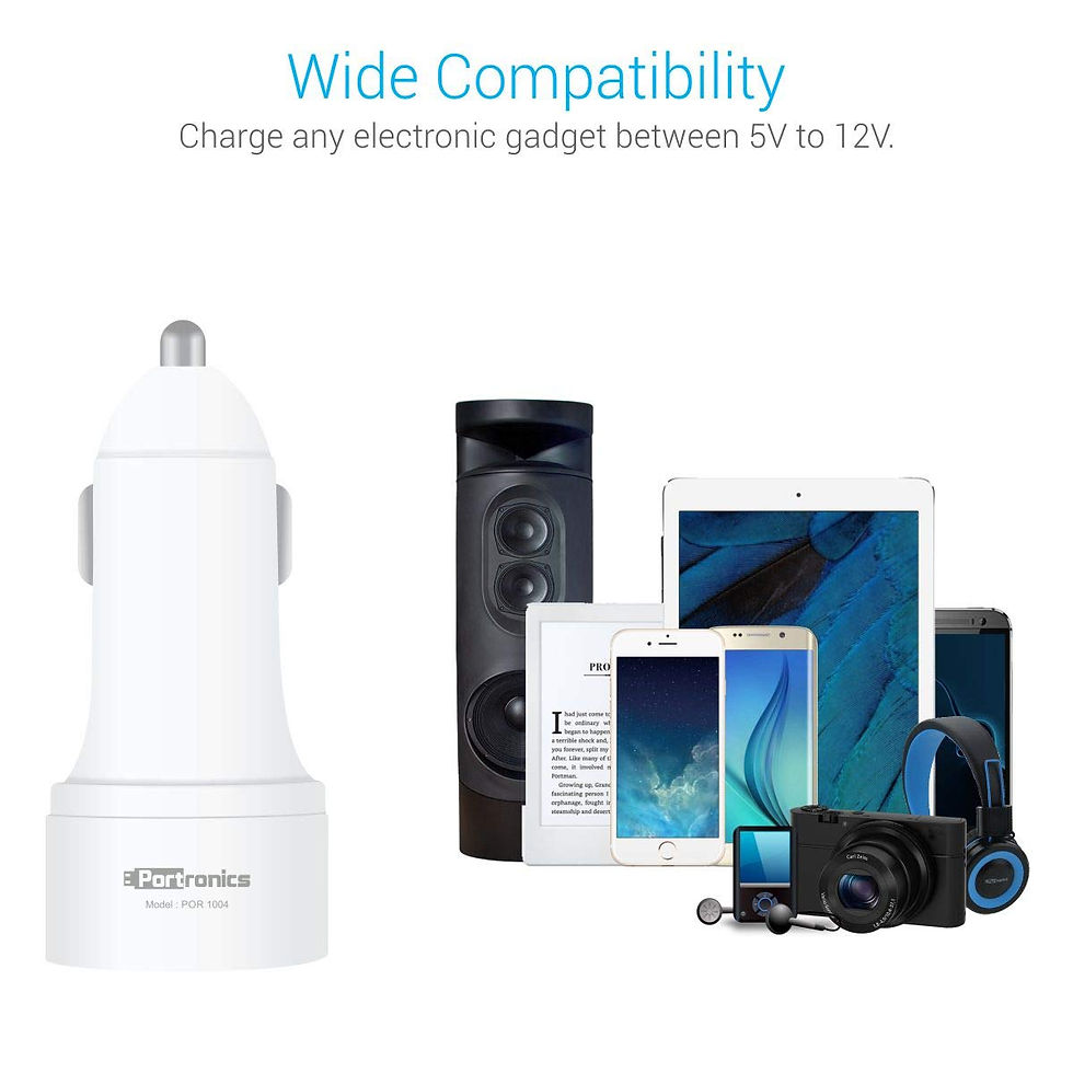 Thumbnail: Portronics CarPower QC a Dual Port Car Charger with Quick Charge 3.0 Port