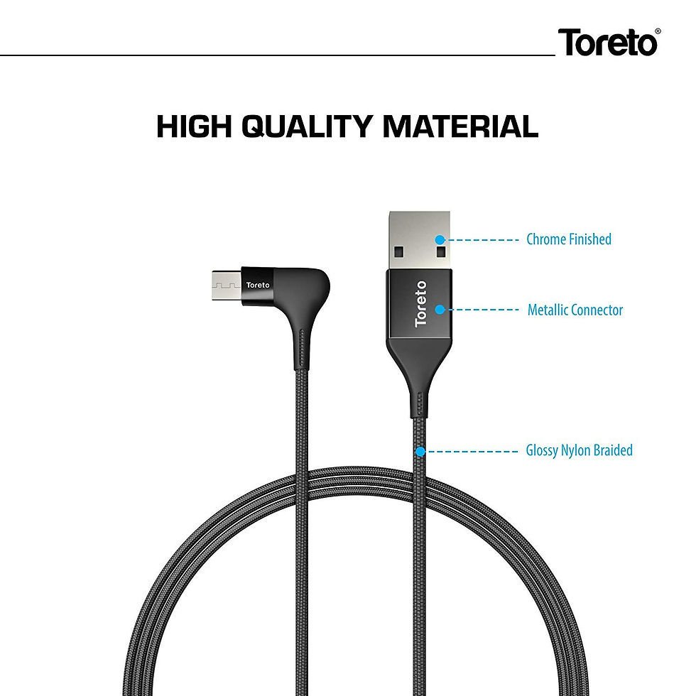Thumbnail: Toreto Unbreakable Braided Charging Data Cable 1 Meter for V8 (Elite-1, TOR-836)