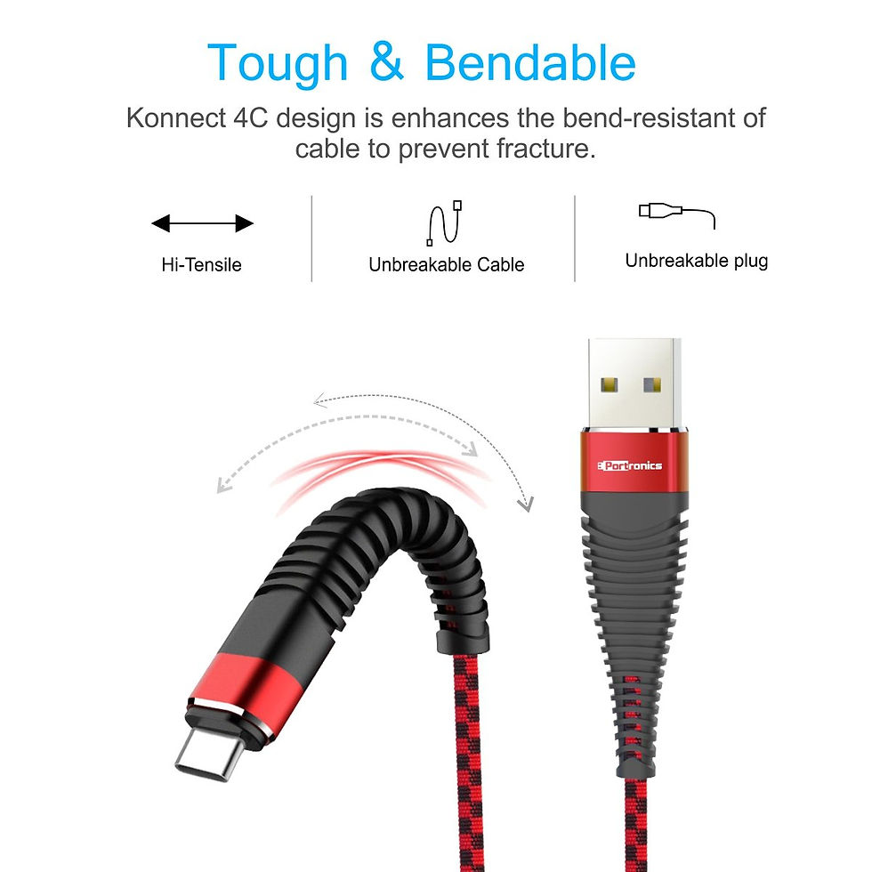 Thumbnail: Portronics POR-876_Konnect 4C 1M Type-C Cable is Extra Thick (4.5mm)