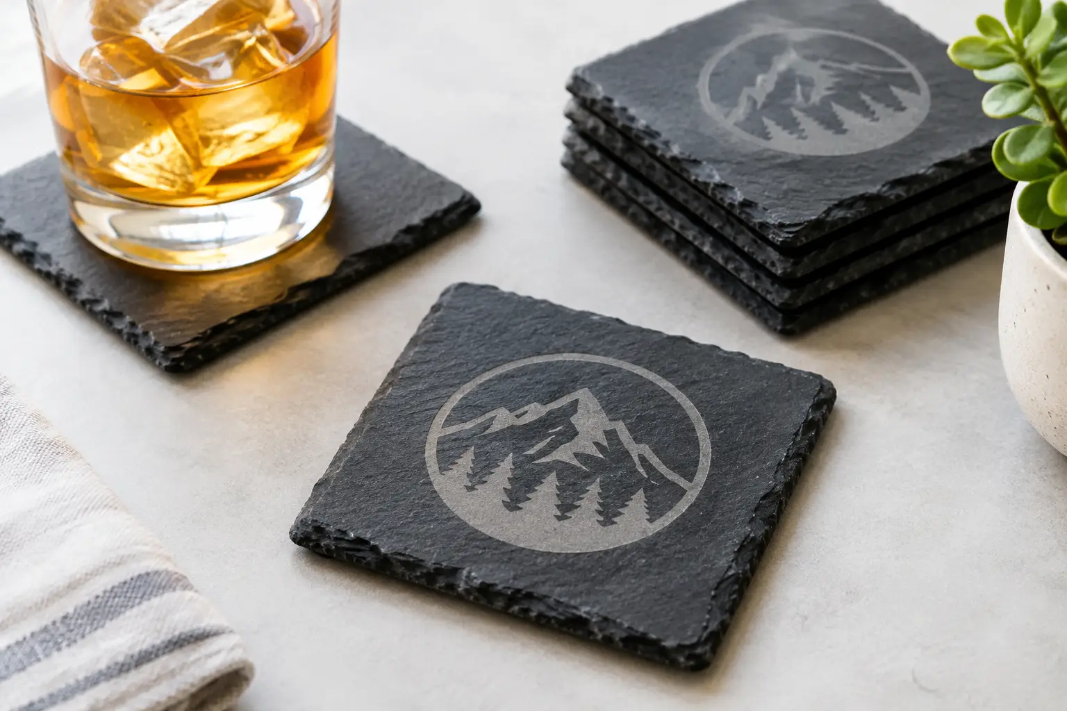 Custom Logo Slate Coasters That Leave a Mark