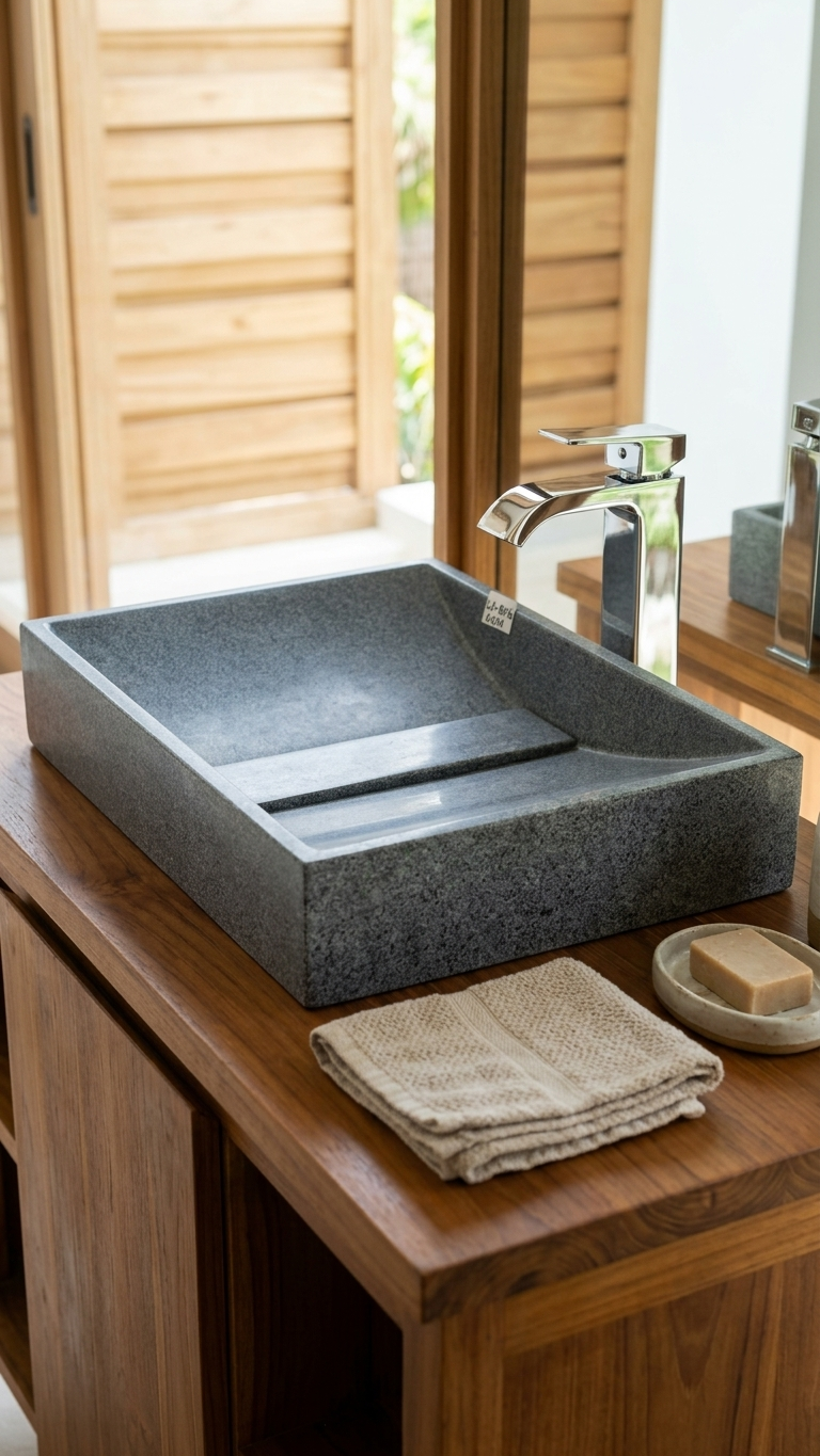 Miniature : Vasque rectangulaire en Shanxi Granit