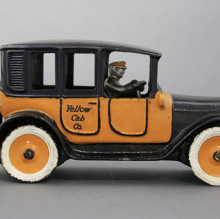 arcade cast iron yellow cab company large taxi