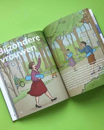 Illustraties bijzondere vrouwen, buurtschap Crailo. Illustrator: Melanie Kranenburg