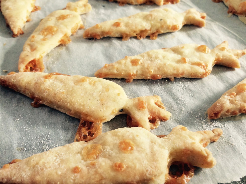 carrot shaped cheesy bsicuits!