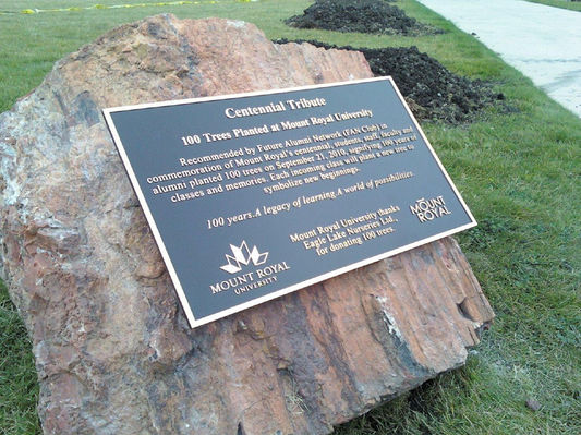 MRU Centennial Bronze Plaque