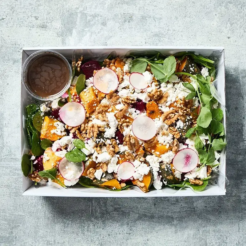 Spinach, Pumpkin & Feta Salad by Salt Wind Catering