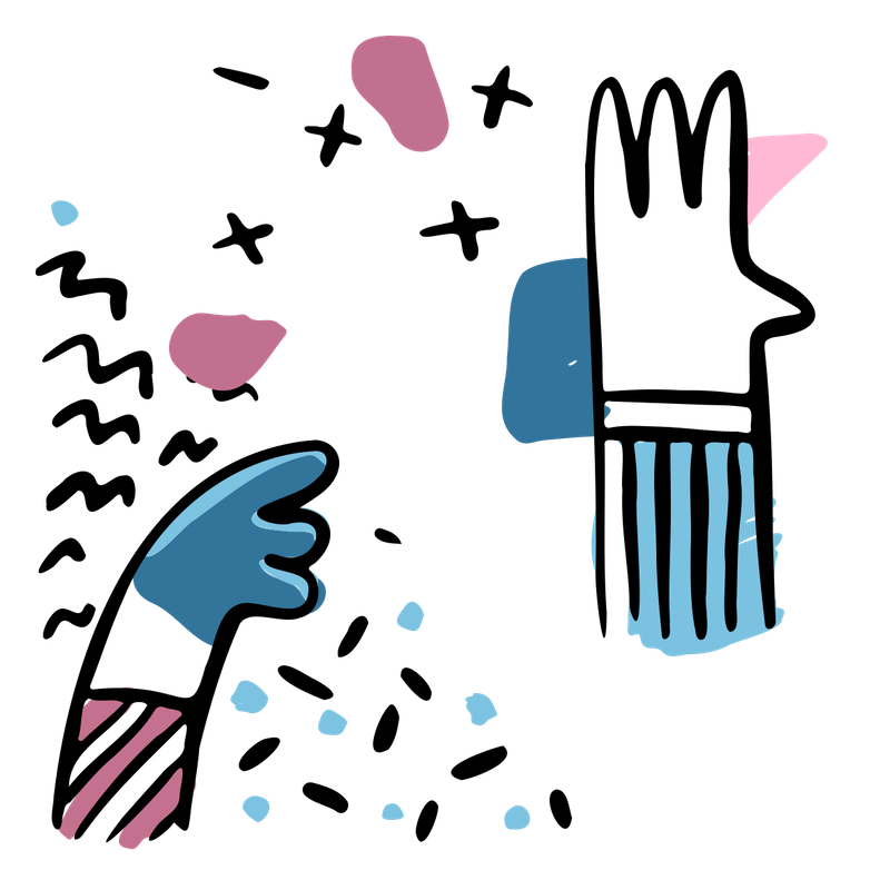 Illustration of colourful hands