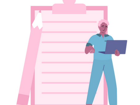 Illustration of man organising routines