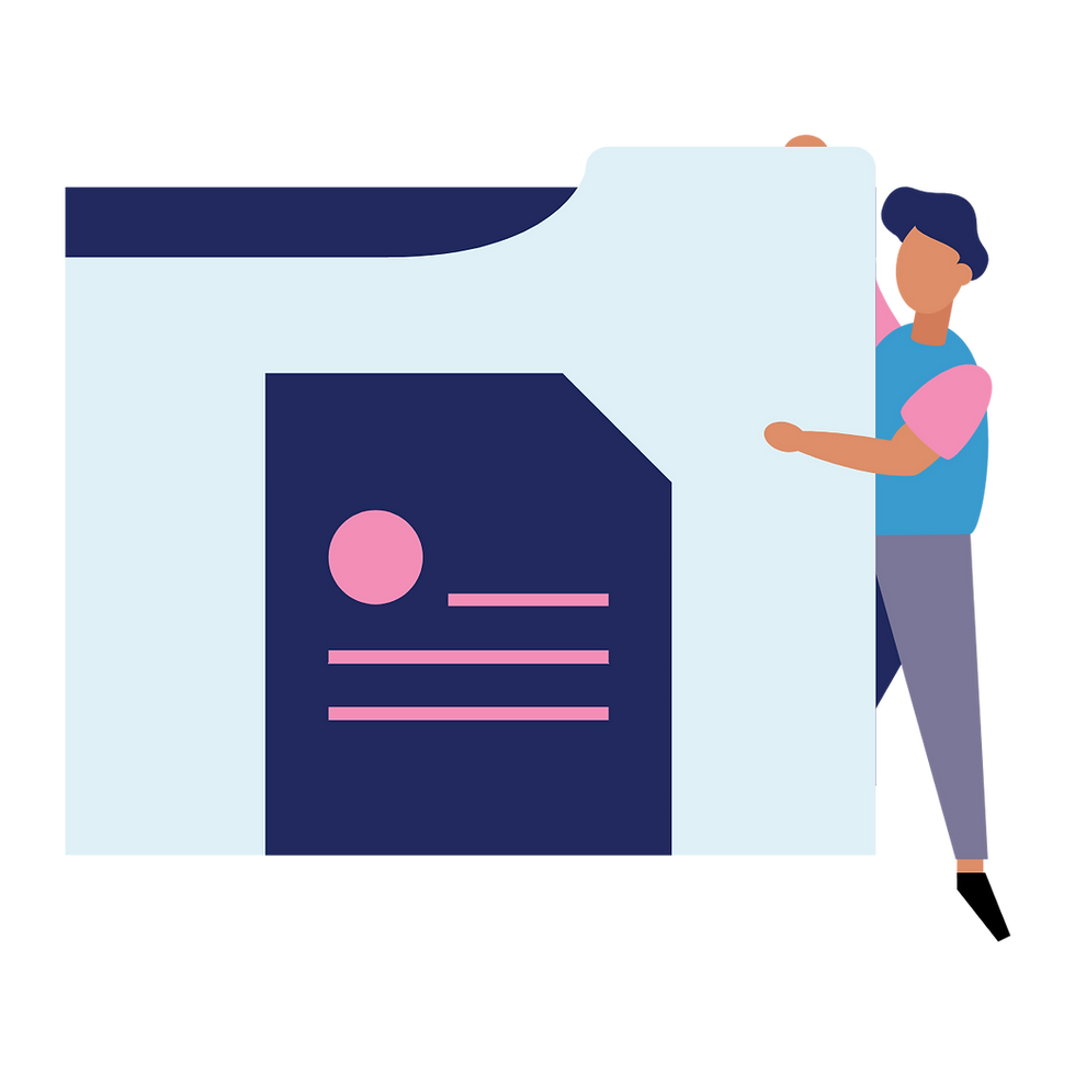 Illustration of a man holding a folder.