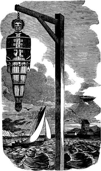 After he was hung Captain Kidd was gibbeted as a warning to other pirates