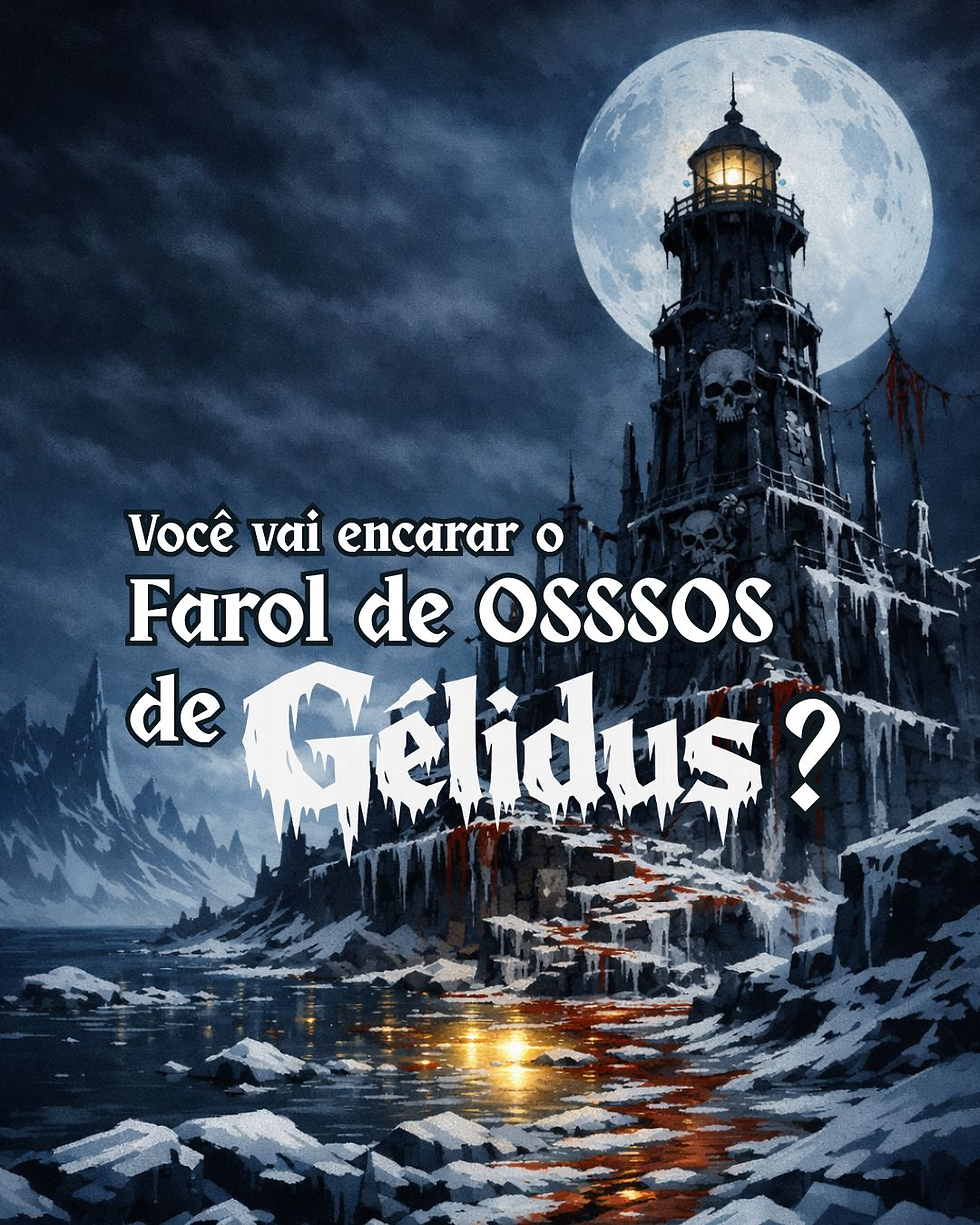 banner de um farol congelado.