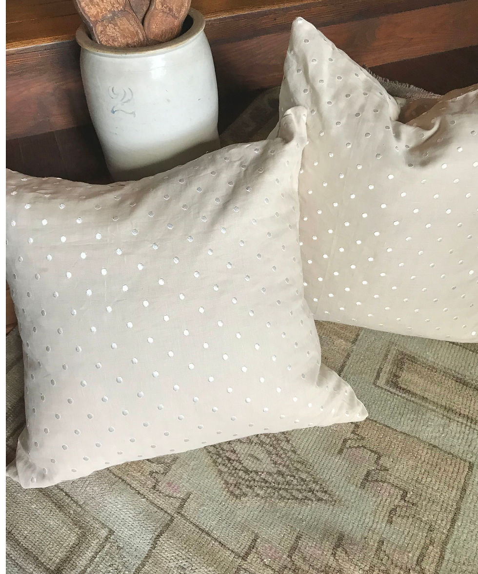 Linen & White Dot