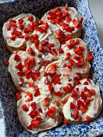Strawberry Cheesecake Sticky Buns