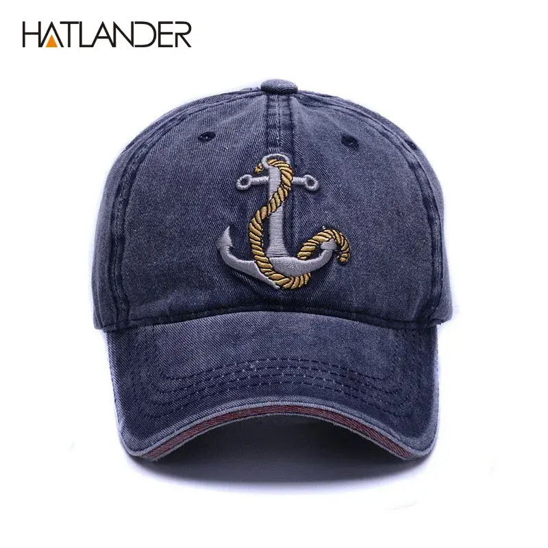 Thumbnail: [HATLANDER]Brand Washed Soft Cotton Baseball Cap