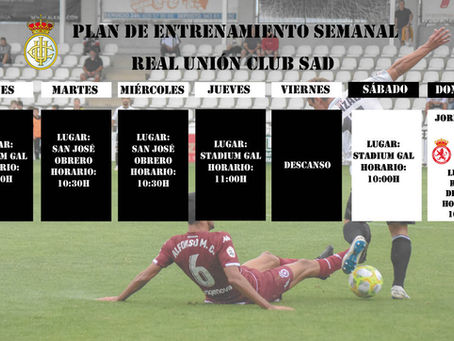 Plan de entrenamiento semanal del primer equipo