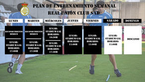 Plan de entrenamiento semanal del primer equipo