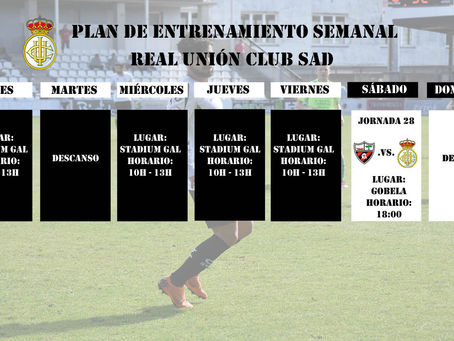 Plan de entrenamiento semanal del primer equipo