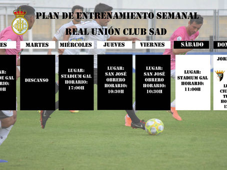 Plan de entrenamiento semanal del primer equipo