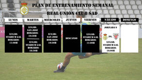 Plan de entrenamiento semanal del primer equipo