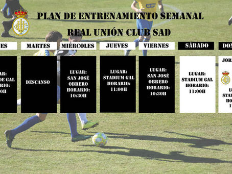 Plan de entrenamiento semanal del primer equipo