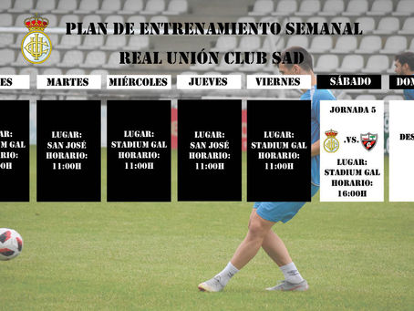 Plan de entrenamiento semanal del primer equipo