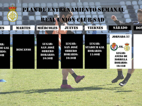 Plan de entrenamiento semanal del primer equipo