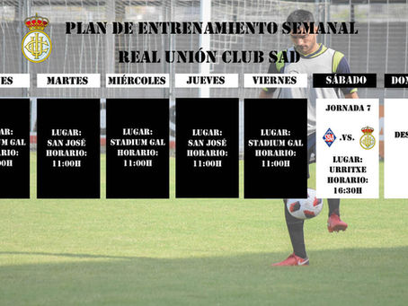 Plan de entrenamiento semanal del primer equipo