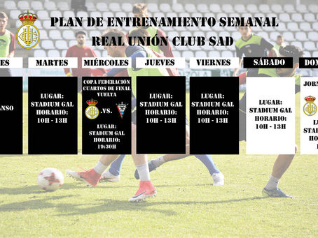 Plan de entrenamiento semanal del primer equipo