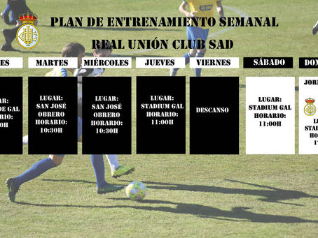 Plan de entrenamiento semanal del primer equipo