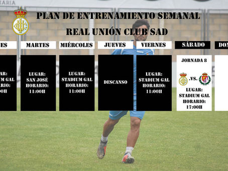 Plan de entrenamiento semanal del primer equipo