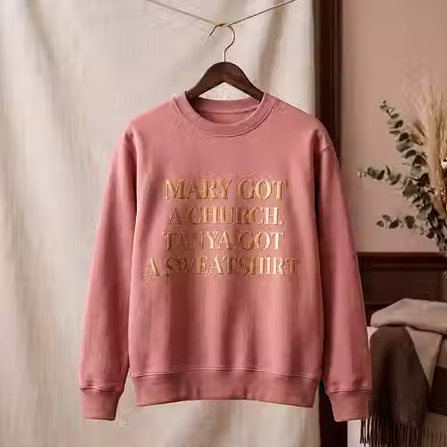 Pink sweatshirt with gold TANYA text