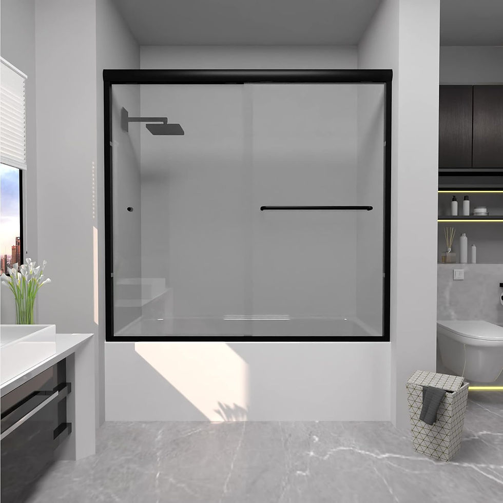 Thumbnail: Double Sliding 6MM Semi-Frameless with Tempered Glass - Tub Shower Door
